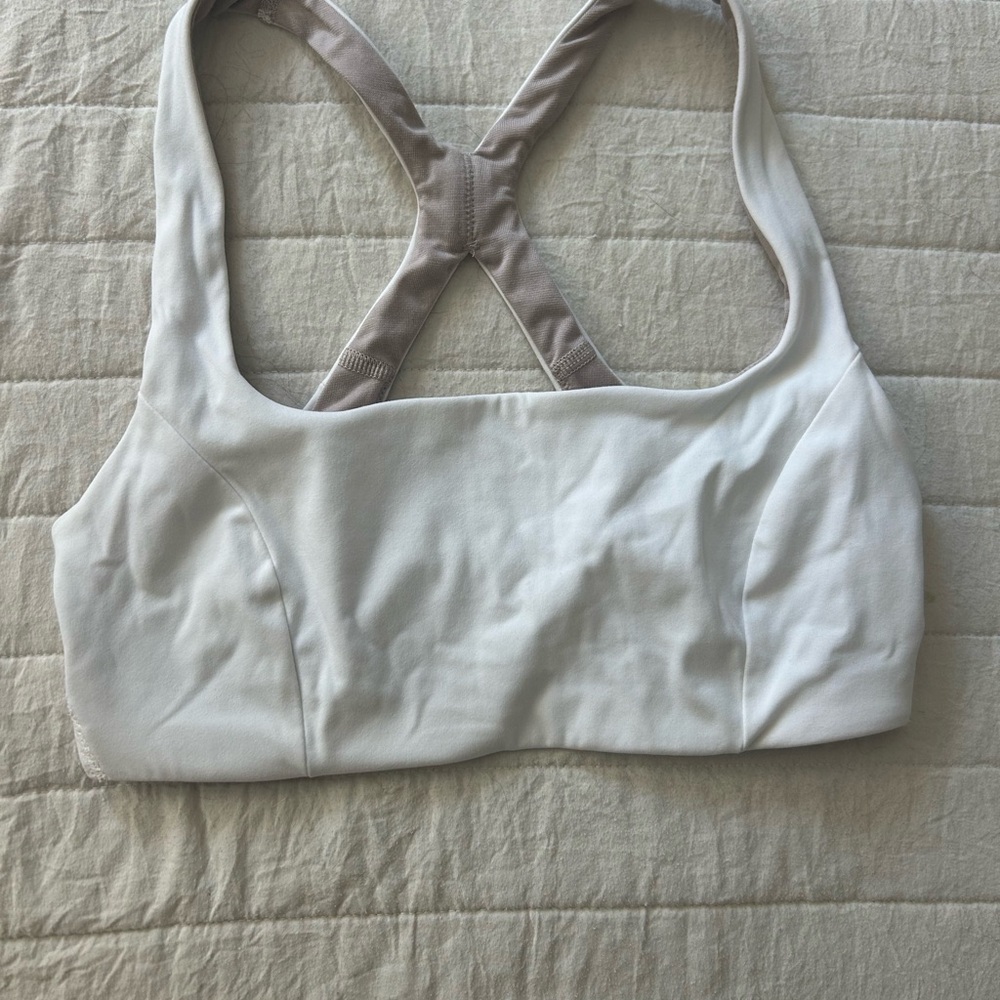 Lululemon Athletica White and Tan Sports Bra